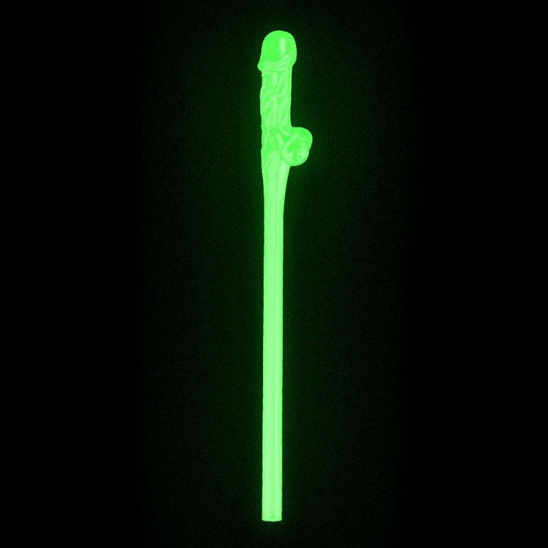 Jokes & Parties Glow In The Dark Willy Straws - Glow in Dark Dicky Straws - Set of 9 - LV765001