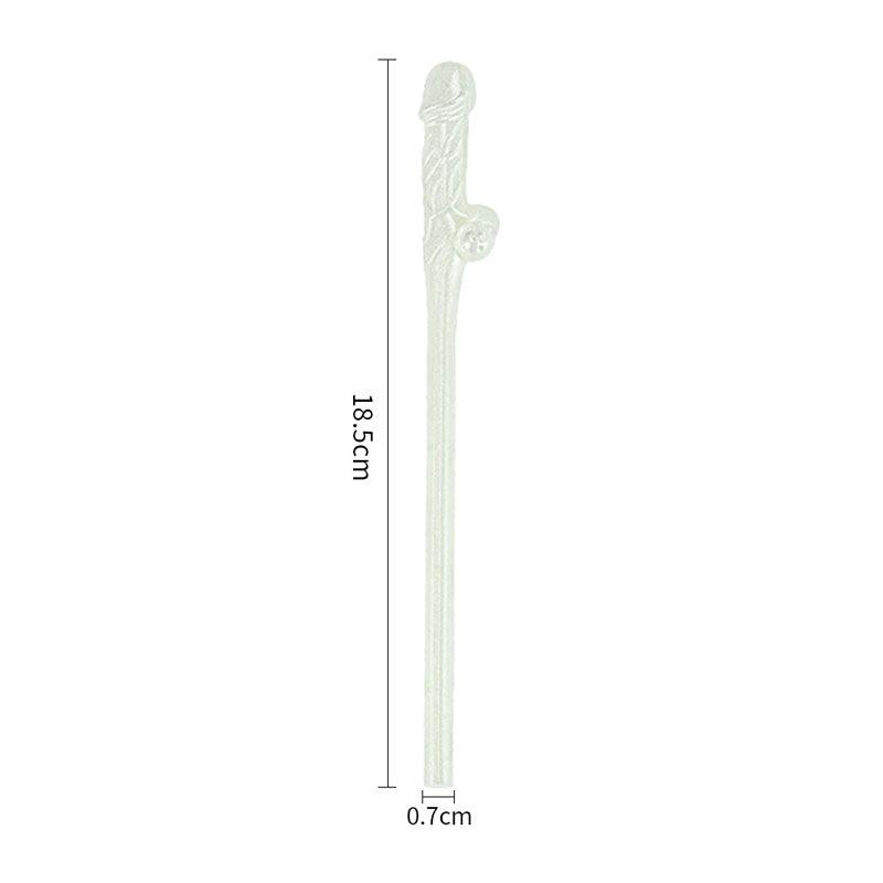 Jokes & Parties Glow In The Dark Willy Straws - Glow in Dark Dicky Straws - Set of 9 - LV765001