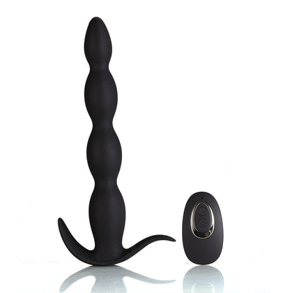 Maia Mason - Black 23.6 cm USB Rechargeable Anal Beads with Wireless Remote - MA109