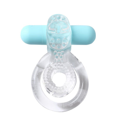 Maia Jayden - Clear/Blue USB Rechargeable Vibrating Cock & Ball Rings - MA1720-CLR