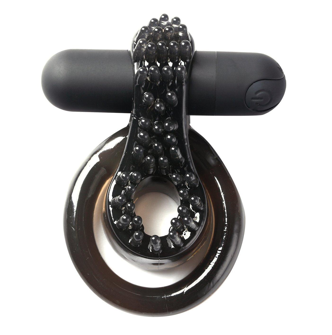 Maia Jagger - Black USB Rechargeable Vibrating Cock & Ball Ring - MA1721-BK1