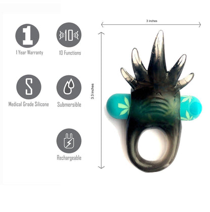 Maia Ziggy - Hemp Green USB Rechargeable Vibrating Cock Ring - MA1723-LF