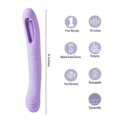 Maia HARPER - Purple 24.1 cm USB Rechargeable Vibrator - MA23-07