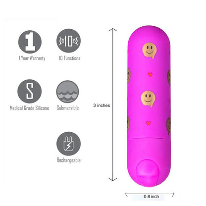 Maia Giggly - Pink 7.6 cm USB Rechargeable Bullet - MA330-EM