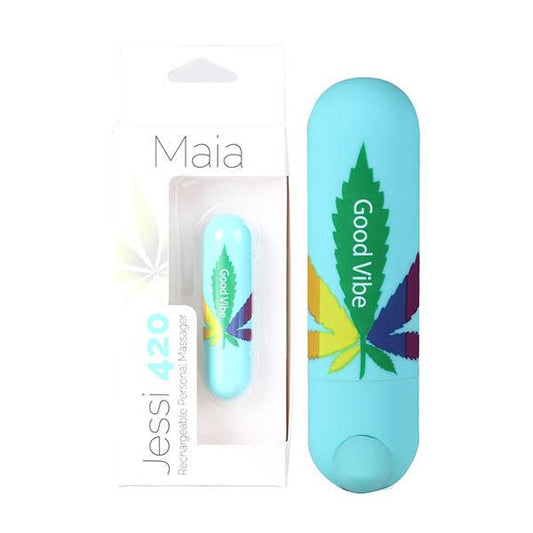 Maia Jessi 420 - Teal 7.6 cm USB Rechargeable Bullet - MA330-LF2