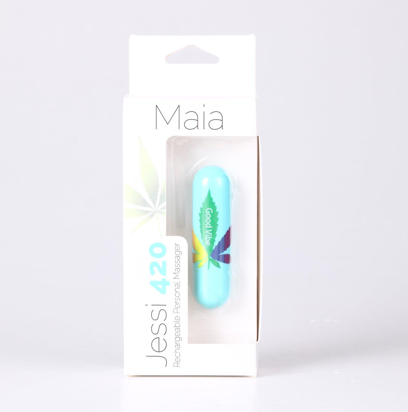 Maia Jessi 420 - Teal 7.6 cm USB Rechargeable Bullet - MA330-LF2