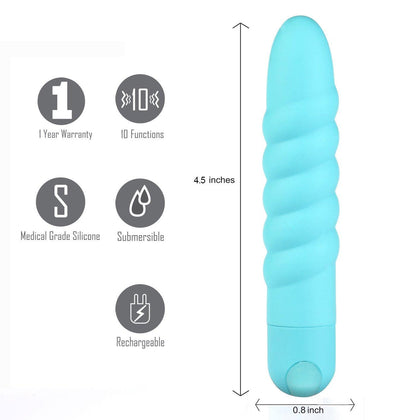 Maia Lola - Teal 11.5 cm USB Rechargeable Vibrator - MA331