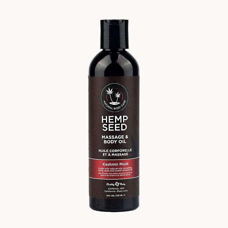 Hemp Seed Massage & Body Oil - Kashmir Musk (Brandy, Magnolia & Vanilla Musk) Scented - 237 ml - MAS013