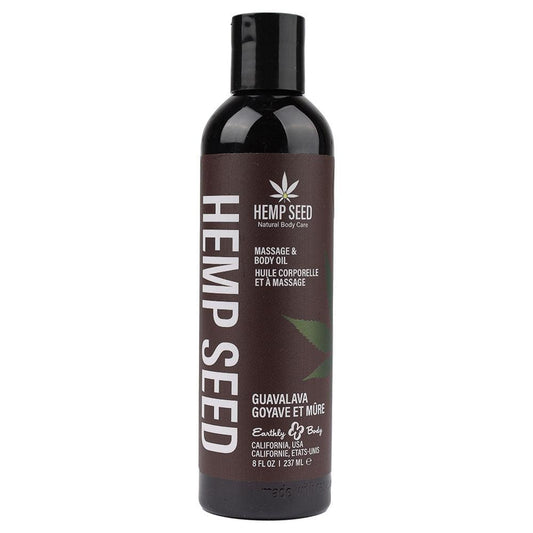 Hemp Seed Massage & Body Oil - Guavalava (Guava & Blackberry) Scented - 237 ml Bottle - MAS068