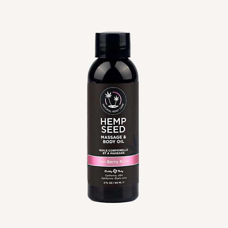 Hemp Seed Massage & Body Oil - Zen Berry Rose (Blackberry, Yellow Rose & Amber) Scented - 59 ml - MAS214