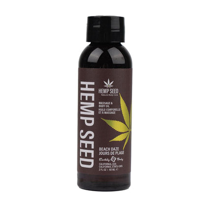 Hemp Seed Massage & Body Oil - Beach Daze (Coconut & Pineapple) Scented - 59 ml Bottle - MAS245