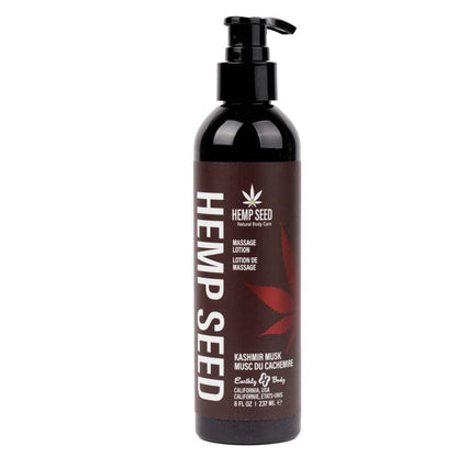 Hemp Seed Massage Lotion - Kashmir Musk (Brandy, Jasmine, Cedarwood Musk) Scented - 237 ml Bottle - ML013