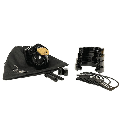 Mini-Me Black Chastity Cock Cage Kit - Black - Black 1.25 Inch Cock Cage Kit - MM-BLK