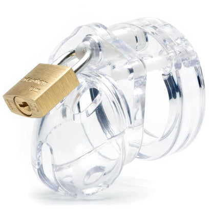 Mini-Me Black Chastity Cock Cage Kit - Clear - Clear 1.25 Inch Cock Cage Kit - MM-CLR