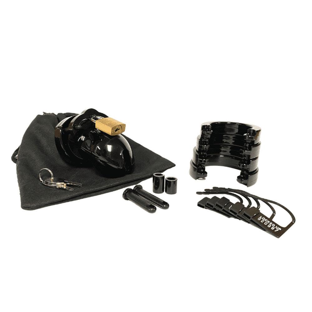 Mr. Stubb Chastity Cock Cage Kit - Black - Black 1.75 Inch Cock Cage Kit - MRSTB-BLK