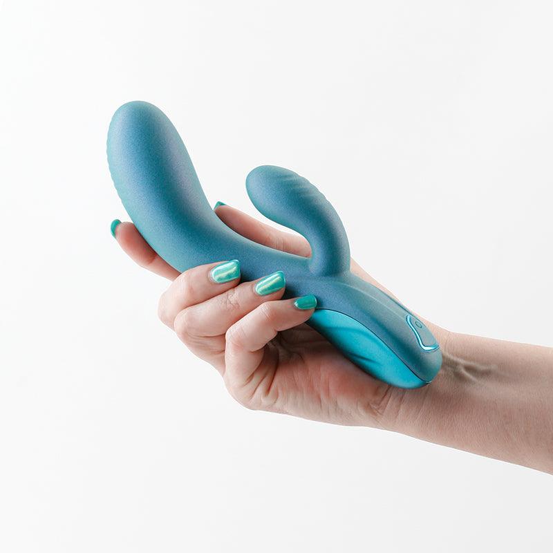 Royals - Regent - Metallic Green - Metallic Green 19.3 cm USB Rechargeable Rabbit Vibrator - NSN-0211-09