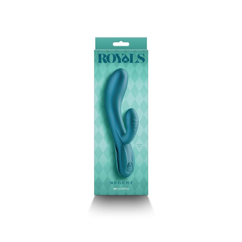 Royals - Regent - Metallic Green - Metallic Green 19.3 cm USB Rechargeable Rabbit Vibrator - NSN-0211-09