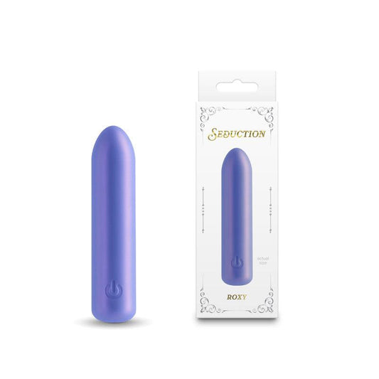 Seduction - Roxy - Metallic Blue - Metallic Blue 9 cm USB Rechargeable Vibrating Bullet - NSN-0235-17