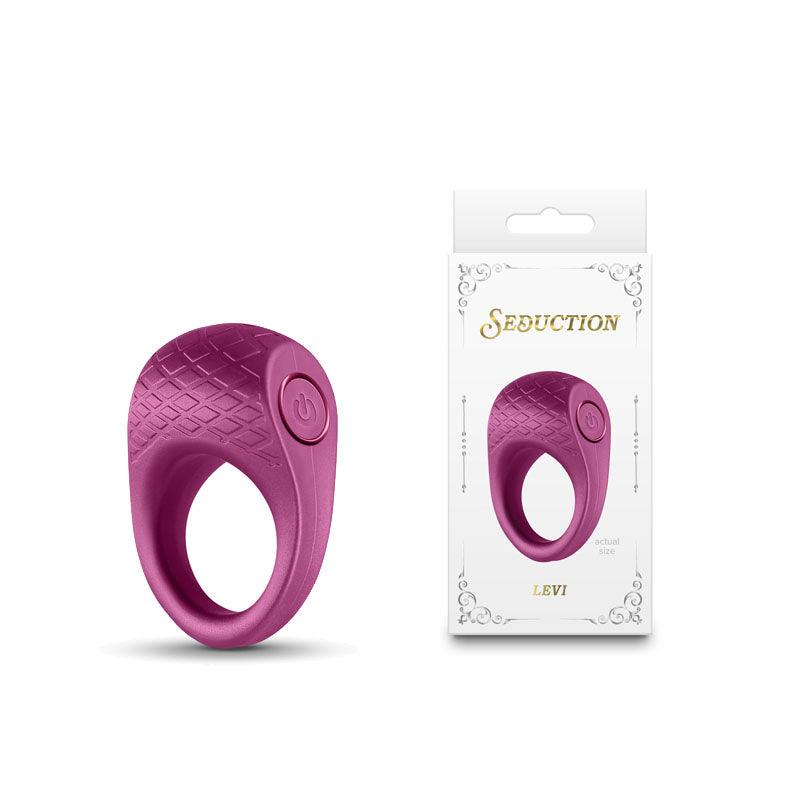 Seduction - Levi - Metallic Burgundy - Metallic Burgundy USB Rechargeable Vibrating Cock Ring - NSN-0236-36