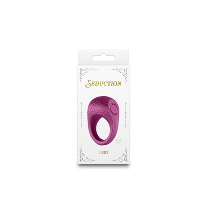 Seduction - Levi - Metallic Burgundy - Metallic Burgundy USB Rechargeable Vibrating Cock Ring - NSN-0236-36