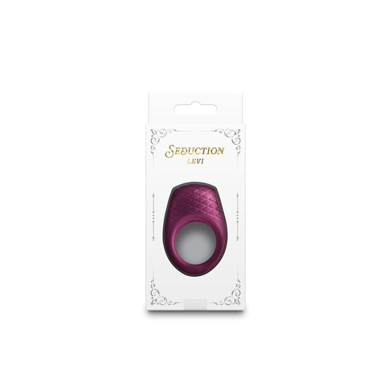 Seduction - Levi - Metallic Burgundy - Metallic Burgundy USB Rechargeable Vibrating Cock Ring - NSN-0236-36