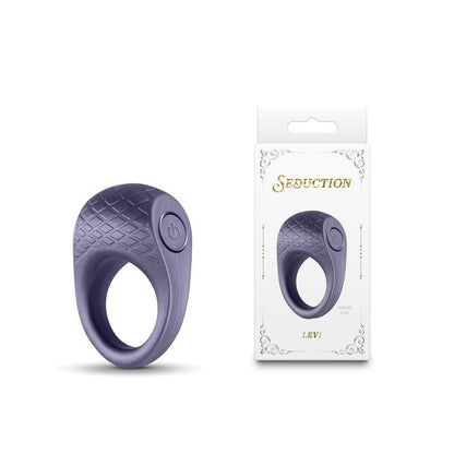 Seduction - Levi - Metallic Grey - Metallic Grey USB Rechargeable Vibrating Cock Ring - NSN-0236-39