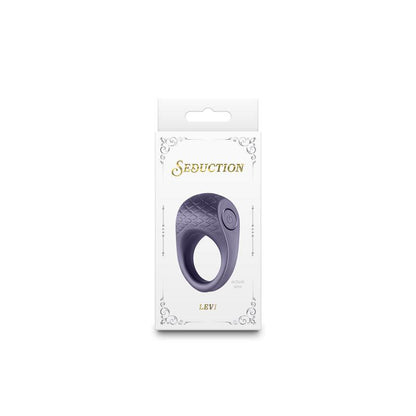 Seduction - Levi - Metallic Grey - Metallic Grey USB Rechargeable Vibrating Cock Ring - NSN-0236-39