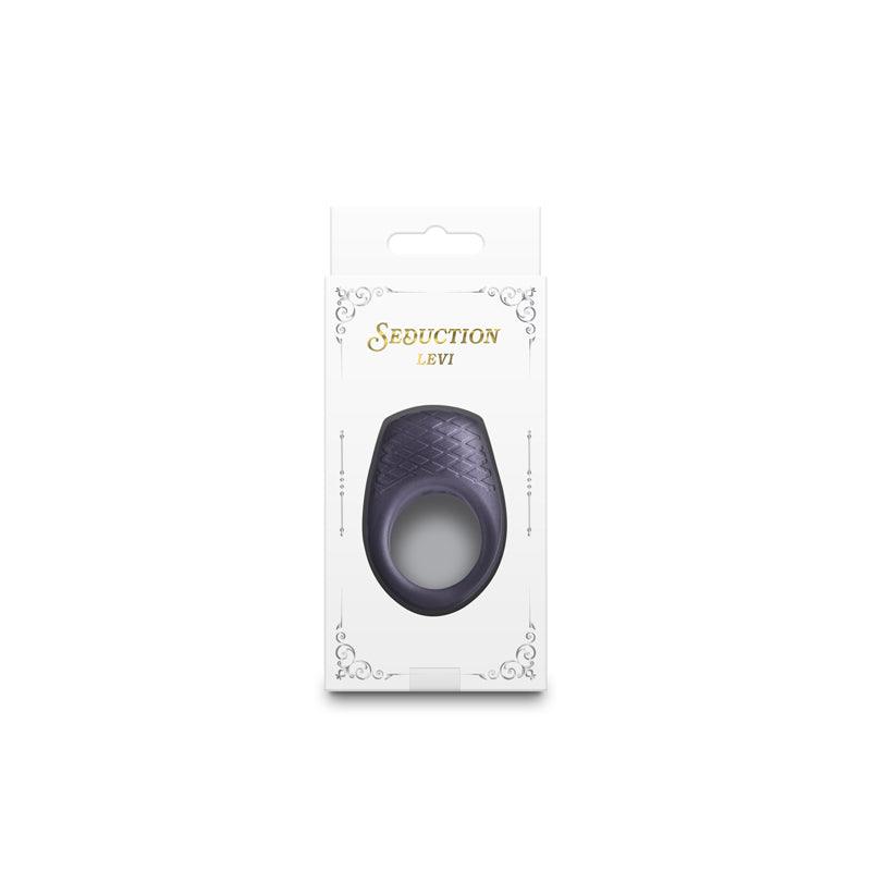 Seduction - Levi - Metallic Grey - Metallic Grey USB Rechargeable Vibrating Cock Ring - NSN-0236-39