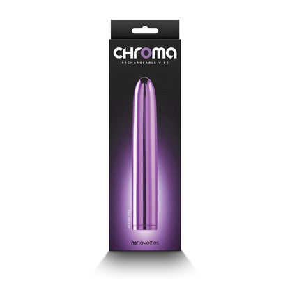 Chroma - Purple - Metallic Purple 17 cm USB Rechargeable Vibrator - NSN-0305-15