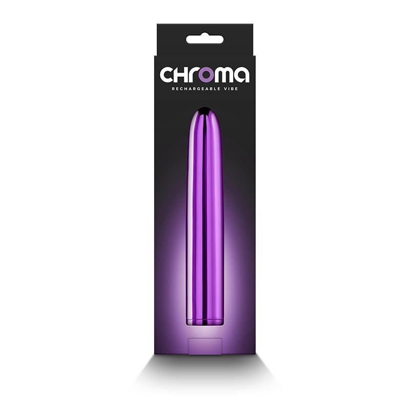 Chroma - Purple - Metallic Purple 17 cm USB Rechargeable Vibrator - NSN-0305-15