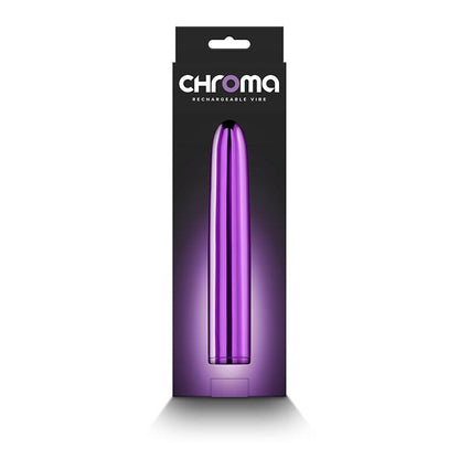 Chroma - Purple - Metallic Purple 17 cm USB Rechargeable Vibrator - NSN-0305-15