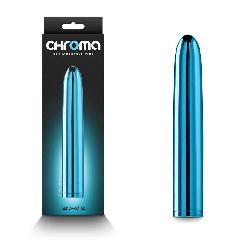 Chroma - Teal - Metallic Teal 17 cm USB Rechargeable Vibrator - NSN-0305-17