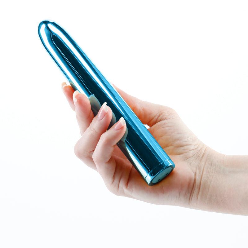 Chroma - Teal - Metallic Teal 17 cm USB Rechargeable Vibrator - NSN-0305-17