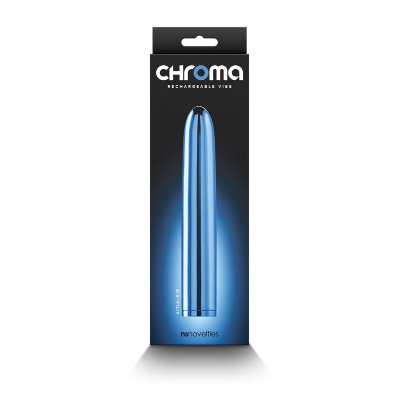 Chroma - Blue - Metallic Blue 17 cm USB Rechargeable Vibrator - NSN-0305-18