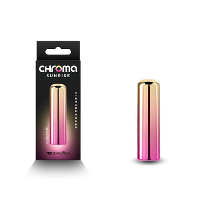 Chroma Sunrise - Small - Metallic Pink/Gold 6.8 cm USB Rechargeable Bullet - NSN-0305-20