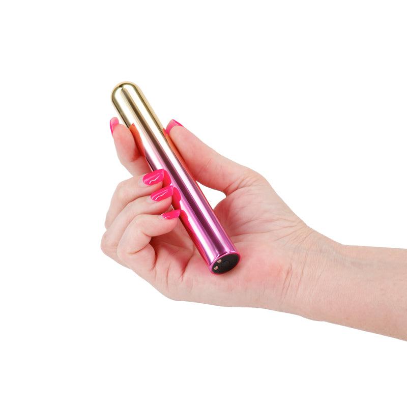 Chroma Sunrise - Large - Metallic Pink/Gold 13.8 cm USB Rechargeable Vibrator - NSN-0305-40