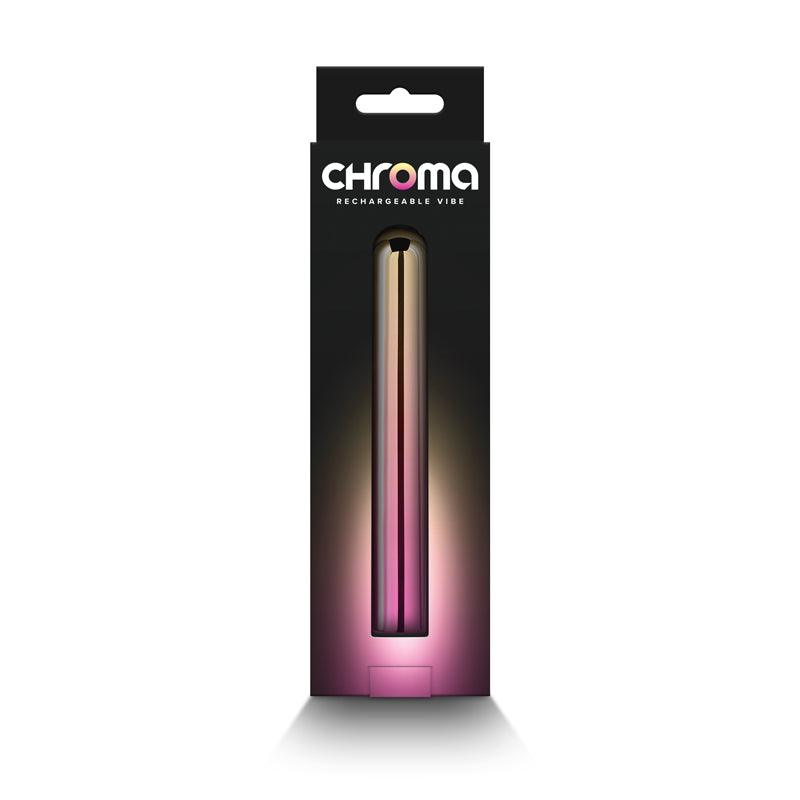 Chroma Sunrise - Large - Metallic Pink/Gold 13.8 cm USB Rechargeable Vibrator - NSN-0305-40