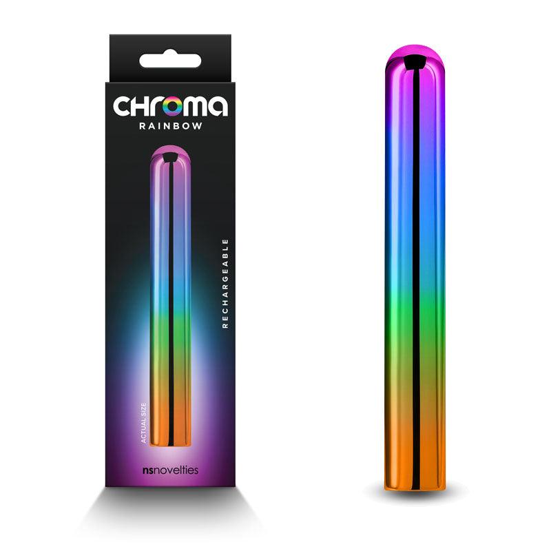 Chroma Rainbow - Large - Metallic Rainbow 13.8 cm USB Rechargeable Vibrator - NSN-0305-70