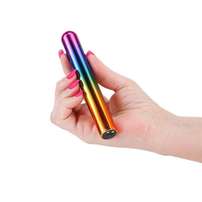 Chroma Rainbow - Large - Metallic Rainbow 13.8 cm USB Rechargeable Vibrator - NSN-0305-70