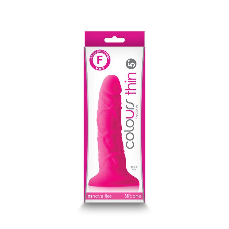 Colours Pleasures - Thin 5'' Dildo - Pink - Pink 12.7 cm Dong - NSN-0405-54