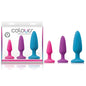 Colours Pleasures Trainer Kit - Coloured Butt Plugs - Set of 3 Sizes - NSN-0413-09