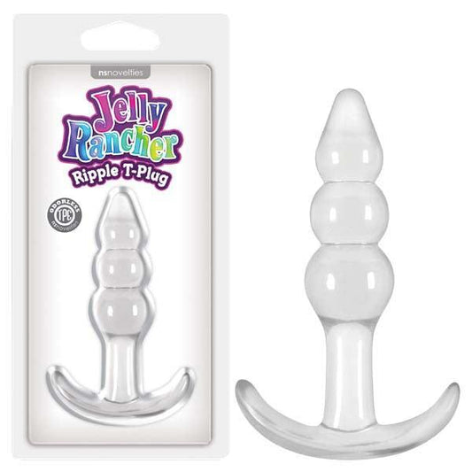 Jelly Rancher Ripple T-Plug - Clear 10.9 cm (4.3'') Butt Plug - NSN-0451-31