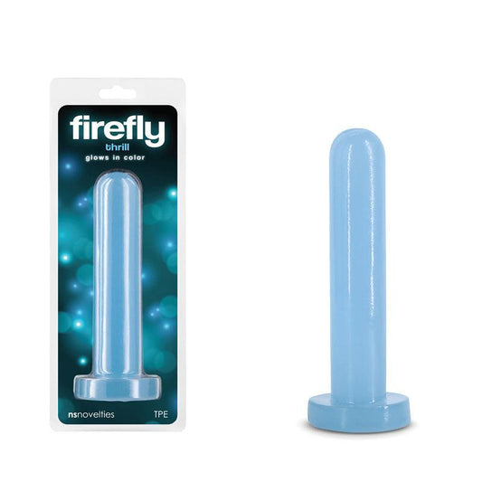 Firefly - Thrill - Blue - Small - Glow in Dark Blue 15.5 cm Small Dildo - NSN-0478-07