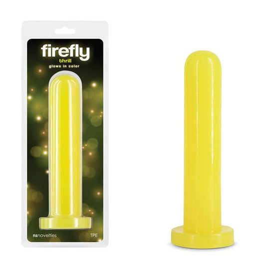 Firefly - Thrill - Yellow - Large - Glow in Dark Yellow 19.3 cm Large Dildo - NSN-0478-19