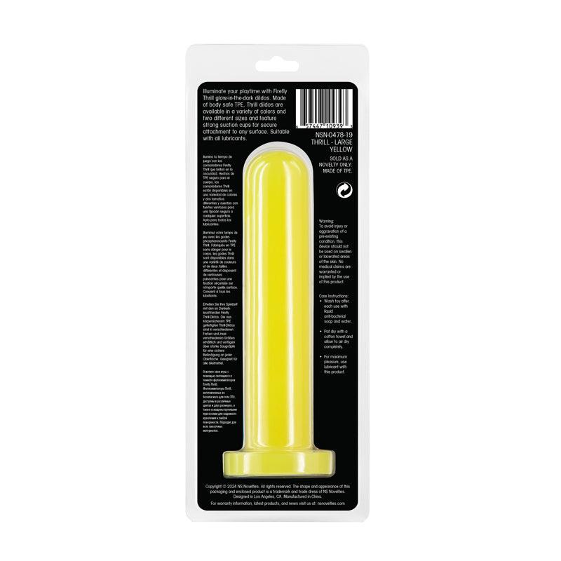 Firefly - Thrill - Yellow - Large - Glow in Dark Yellow 19.3 cm Large Dildo - NSN-0478-19