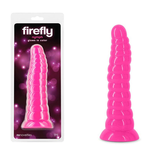 Firefly - Nymph - Pink - Glow in Dark Pink 18.8 cm Dildo - NSN-0479-04