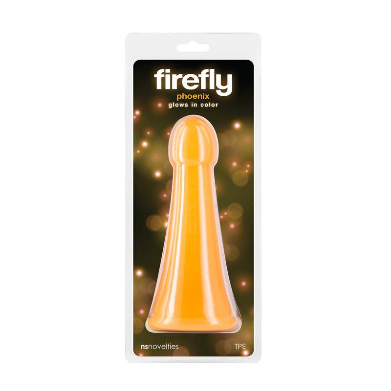 Firefly - Phoenix - Orange - Glow in Dark Orange 19.2 cm Dildo - NSN-0479-16