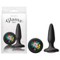 Glams Mini - Black 8.4 cm (3.3'') Butt Plug with Sparkling Gem - NSN-0510-79