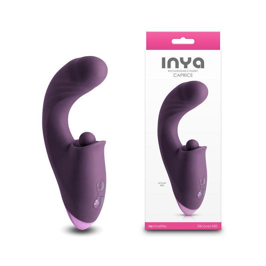 INYA Caprice - Purple - Purple 17.7 cm USB Rechargeable Vibrator with Clitoral Thumper - NSN-0552-35