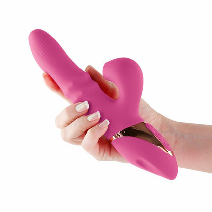 INYA Enamour - Pink - Pink 31.5 cm USB Rechargeable Vibrator with Air Pulse - NSN-0552-54